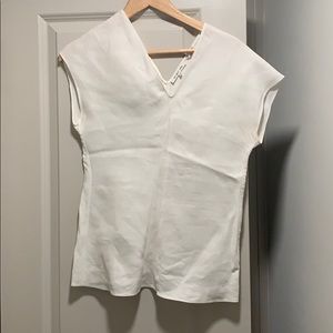 Helmut Lang off the shoulder white linen top